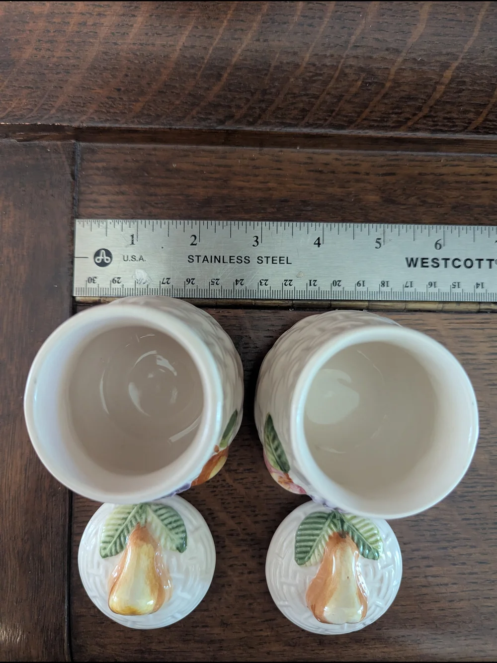 Majolica Condiment Jars - Set of 2 A. Santos Portugal Hand Painted